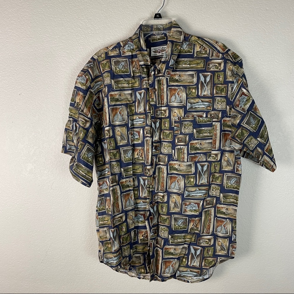 Straight Down Fishing Button Up Shirt Size XL